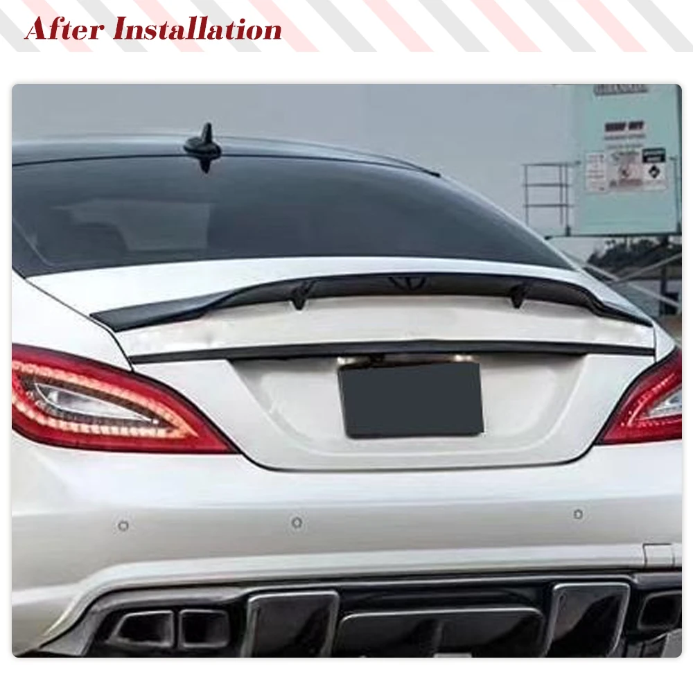 Carbon Fiber/FRP Black  Rear Trunk Racing Spoiler for Mercedes Benz Benz W218 CLS250 CLS63 2012-2017 Car Rear Highkick Wing Lip