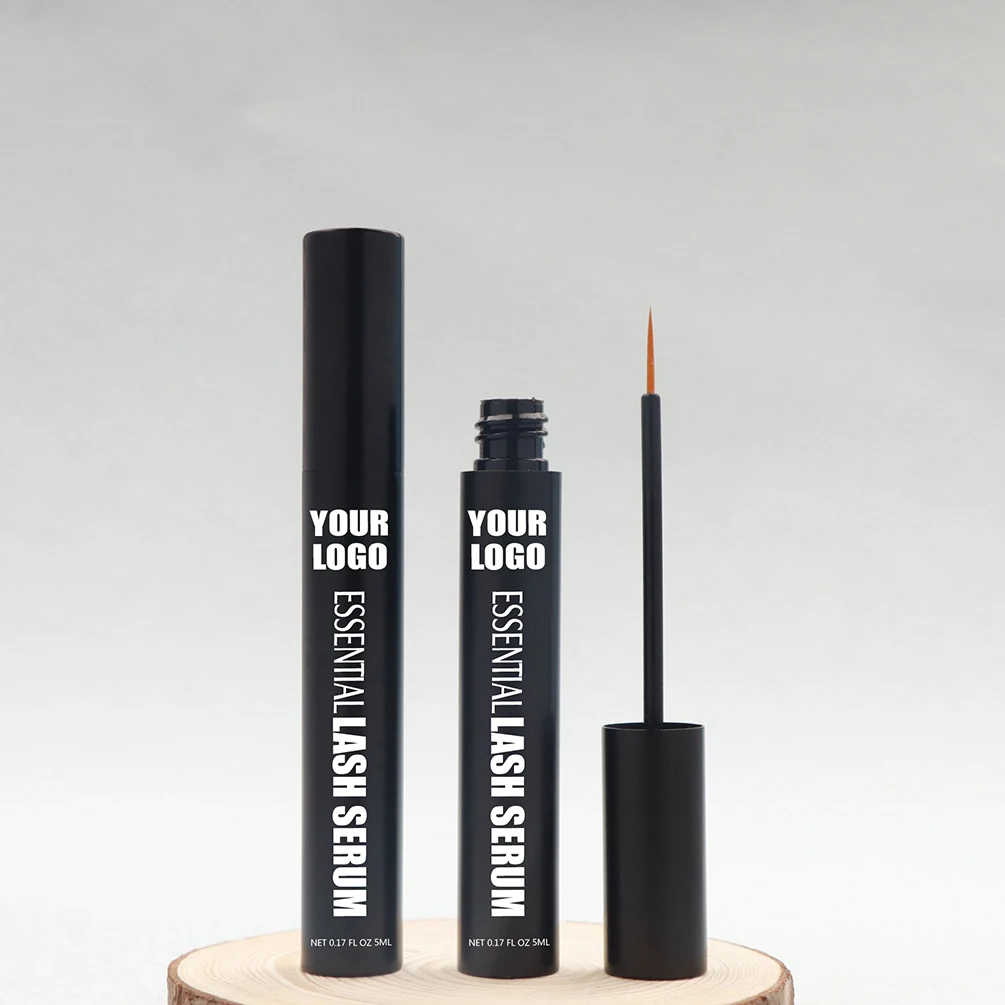 5mlプライベートラベルまつげ美容液カスタムロゴまつげケアソリューションナチュラル濃密カールバルクメイクアップビューティーゴールドパッケージ