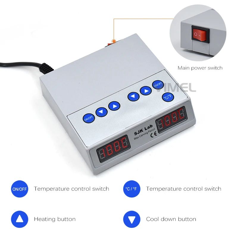 Ultra-thin Lab Digital display Electric Waxer Heat Carving Knife Machine+Double Pen +6 wax Tips Dentistry tools
