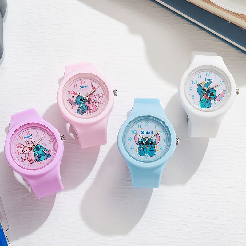 

New Stitch Children Watches for Girls Silicone Strap Round Quartz Kids Watch Boys Student Clock Gift Toys Para Ninos
