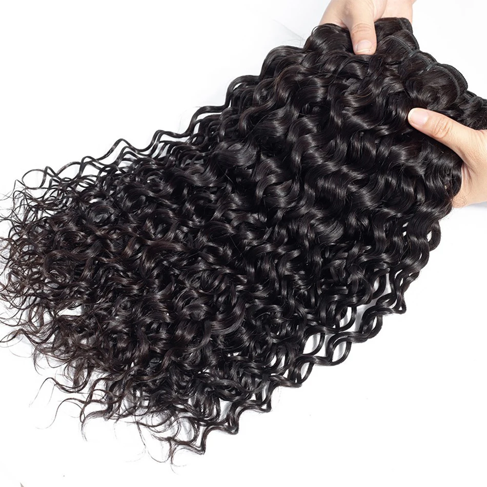 Water Wave Human Hair Bundles Curly Original Human Hair Extensions Natural Weave 100% Real Human Hair Bundles Remy Peruvian Hair