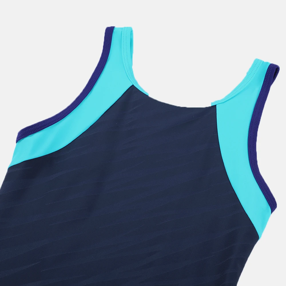 Anfilia Maiô esportivo de uma peça para meninas tamanho 8-14 Boyleg alta elástica Racerback traje de banho para treinamento atlético