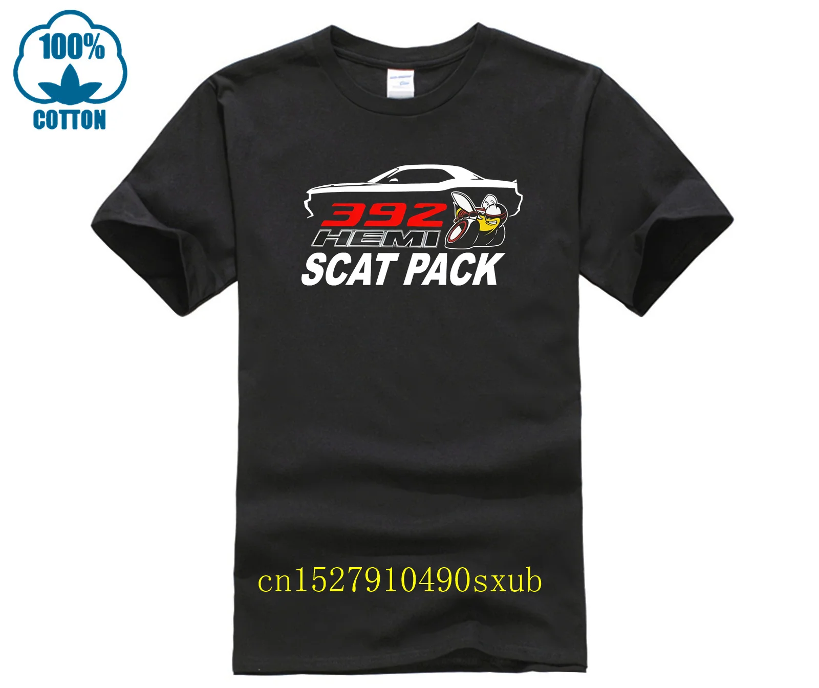 Camiseta superior para hombre Dodge Challenger SRT 392 HEMI Scat Pack Racing nueva camiseta negra