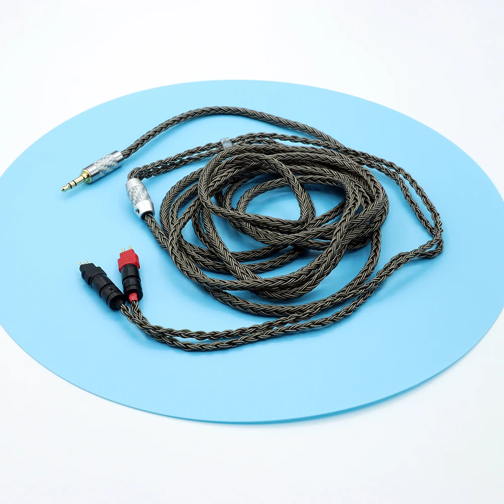2.5 ミリメートル 3.5 ミリメートル XLR バランス 8 コア 7N OCC シルバーメッキイヤホンケーブル HD580 HD600 HD650 HDxxx HD660S HD58x ヘッドフォン用
