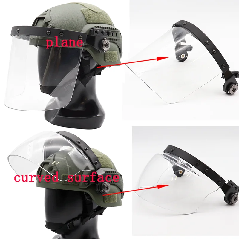 Тактическое крепление на рейку с откидной прозрачной линзой для шлема Rail Riot