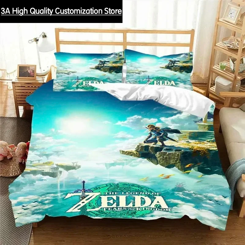

Z-Zelda Pattern Quilt Cover Pillowcase Bedding Two or Three Piece Set Multi Size Comforter Set Duvet Cover Bedding Sets
