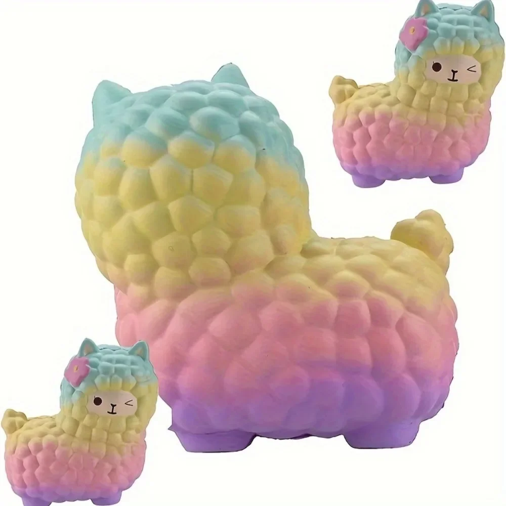 Jumbo Squishy arc-en-ciel Jumbo mouton alpaga Squishies lente augmentation presser charmes Kawaii soulagement du stress jouets animaux pour enfants adultes