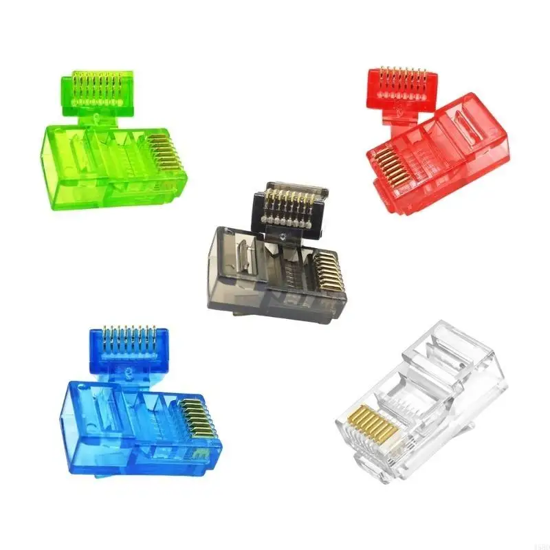 

RJ45 Connectors Cat5 Ethernet Plugs Pass-Through Connector For Ethernet Cables