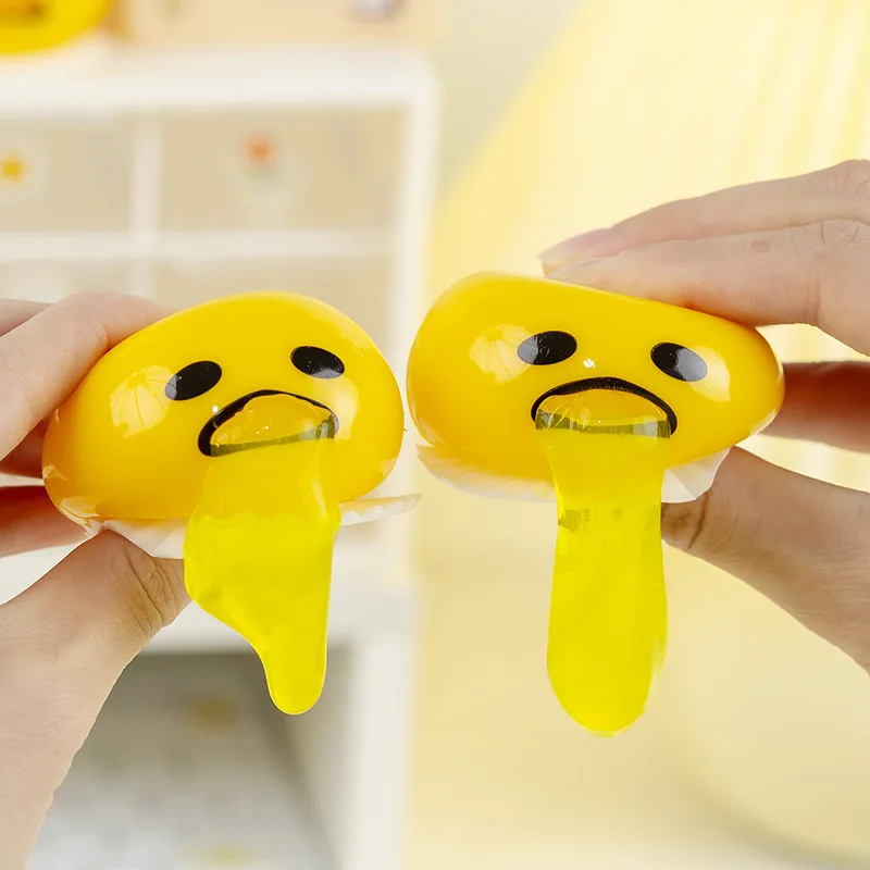 Sticky Funny Egg Yolk Squishy Squeeze Toy Vomit Custard Ball Lazy Decompression Creative Stress Relieve Pressure Kid Holiday Gif
