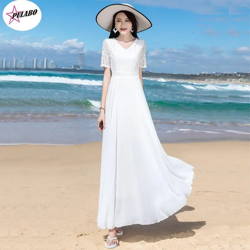 

Summer Female Casual Dress Sexy Slash Neck Off Shoulder Ruffles White Long Maxi Dress Women Party Club Dresses Female