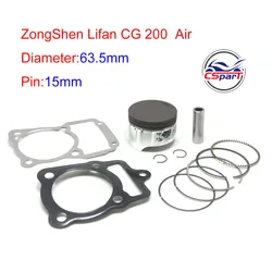 Racing CG200 200CC 63.5MM Piston Kit Rings   Air Cooled Shineray ZongShen Lifan Taotao ATV Quad Pit bike