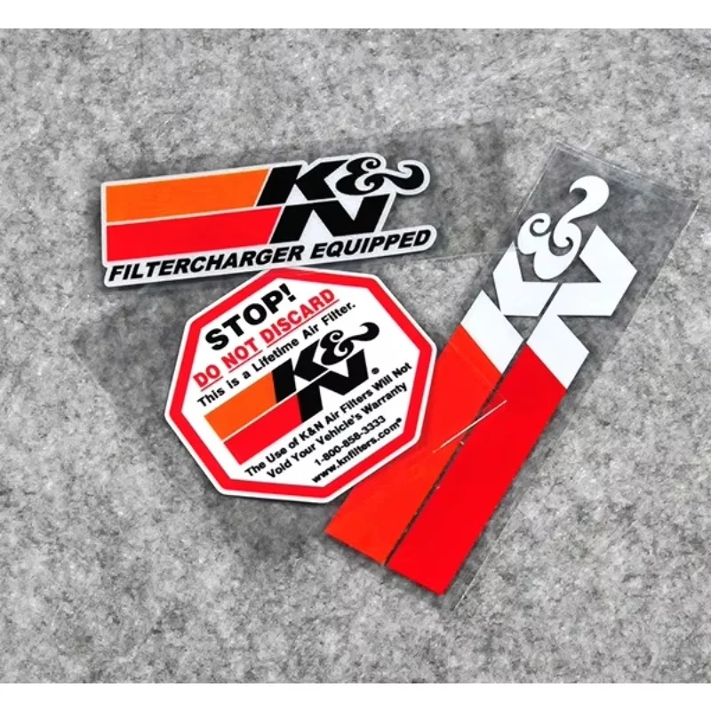 

1PC Air Filter Style Multi-pattern Waterproof Stickers Red/Black/Orange Decals for Car Motorcycle Decor