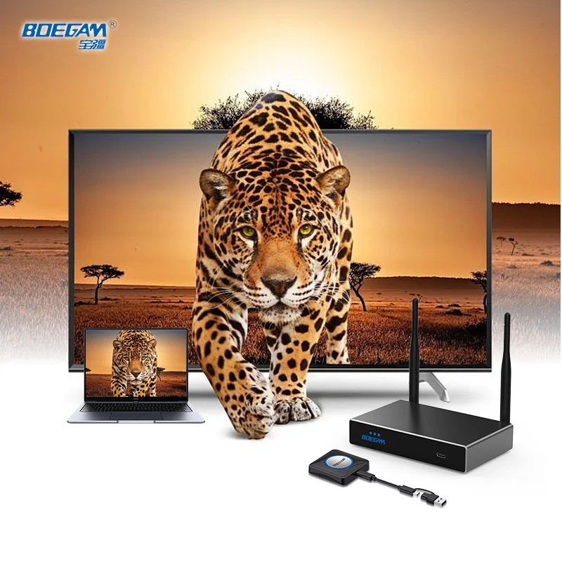 Plug & Play 4K Wireless Display Kit USB-C & USB-A Dongle No App Needed for BYOD