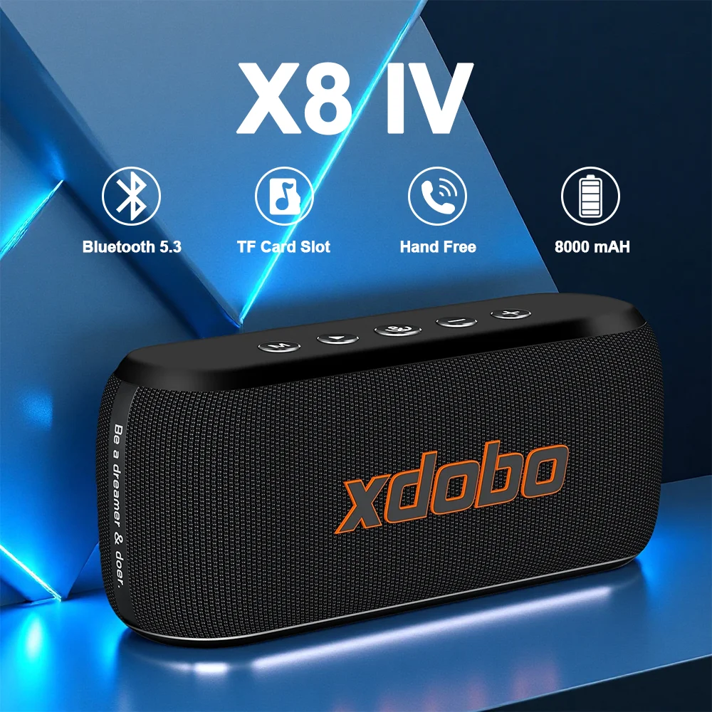 

XDOBO TV Speaker Wireless 60W Soundbar X8 IV Heavy Bass 8000mAh Battery Home Cinema Office Outdoor Riding Party Music Player