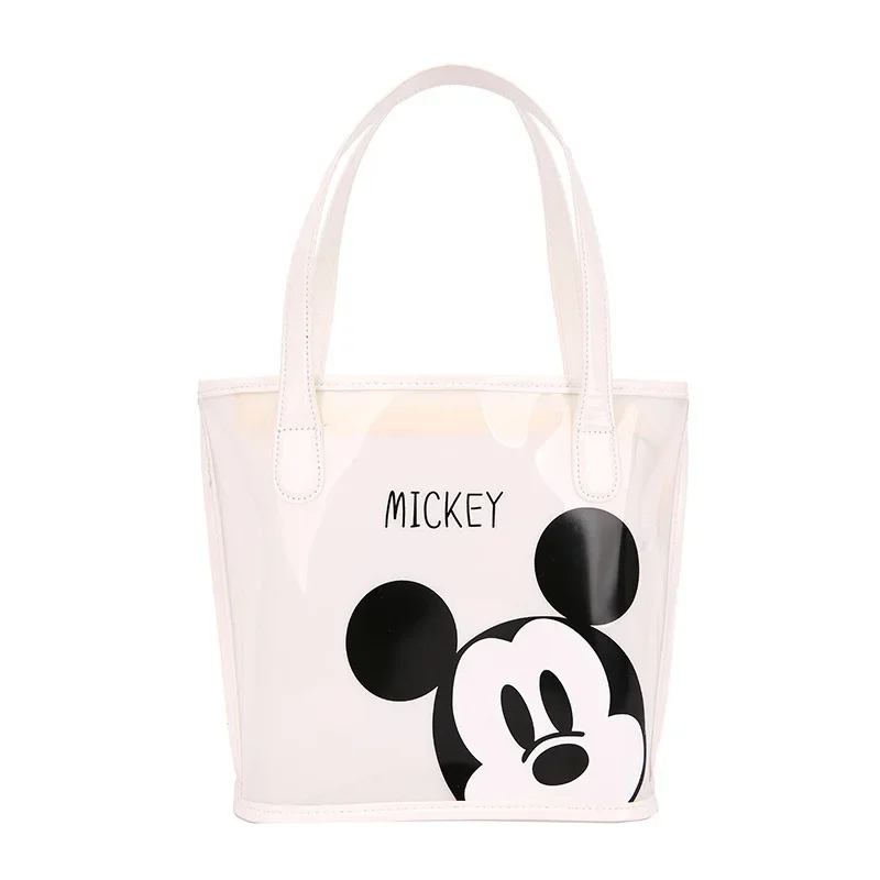 Disney New Mickey Fashion Cartoon Print Handbag Multifunctional Personalized Transparent Shoulder Bag