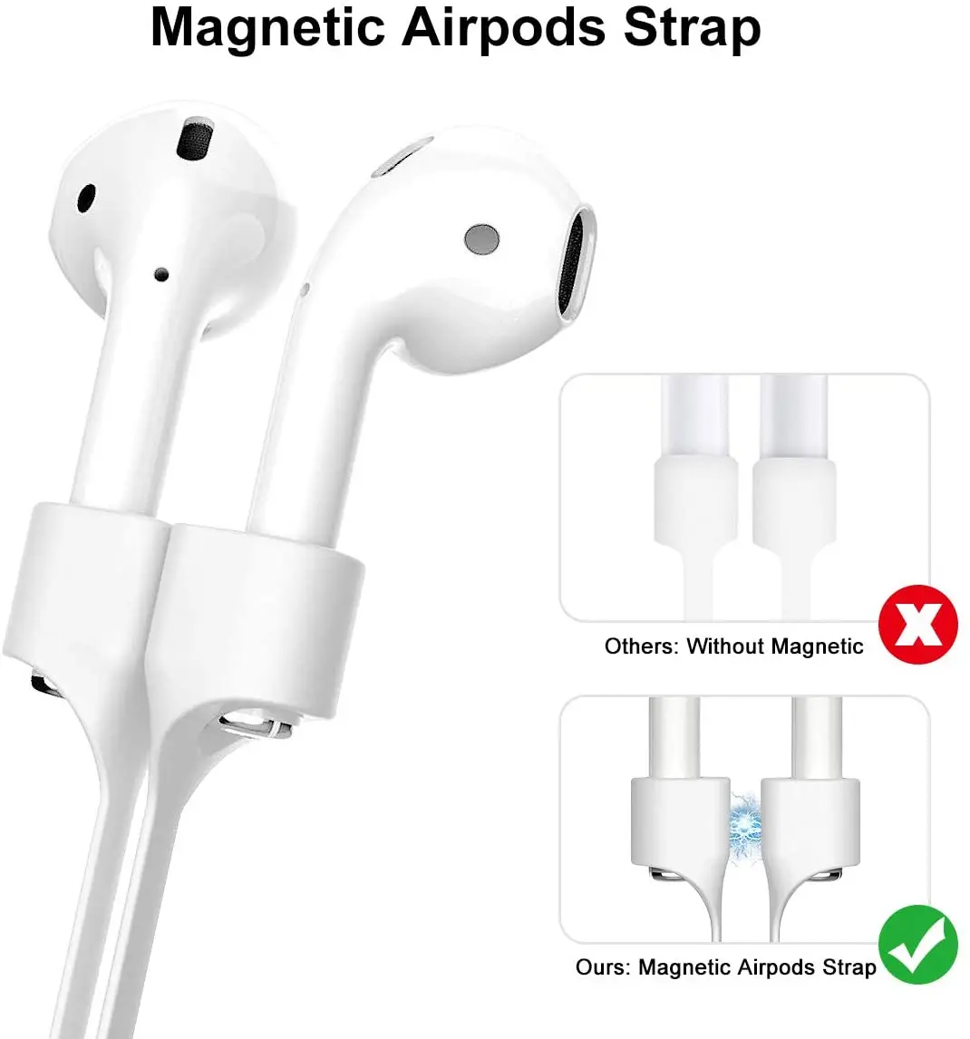 แม่เหล็กหูฟังไร้สายแขวนเชือกสำหรับ Airpods Mi Airdots หูฟังไร้สายบลูทูธคอเชือกสายไฟ
