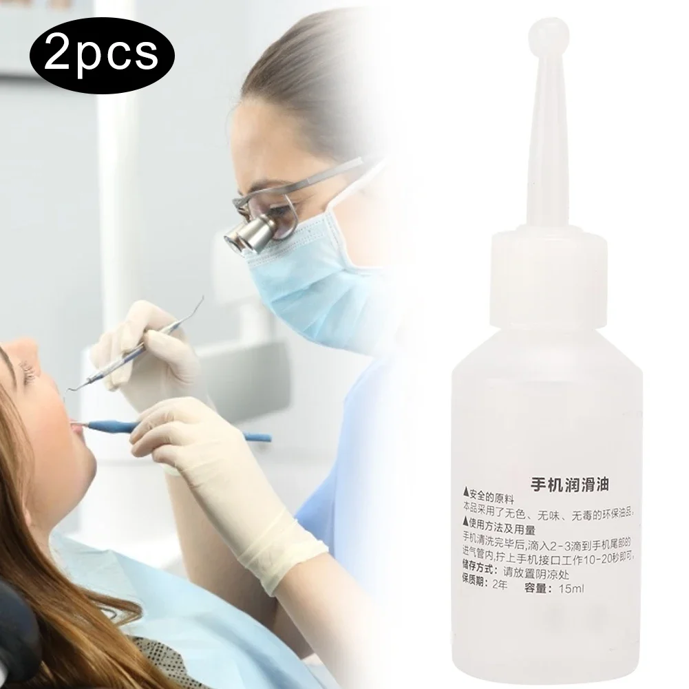 Pelumas Dental Handpiece 15ml, minyak pelumas untuk Aksesori dokter gigi genggam 2 buah