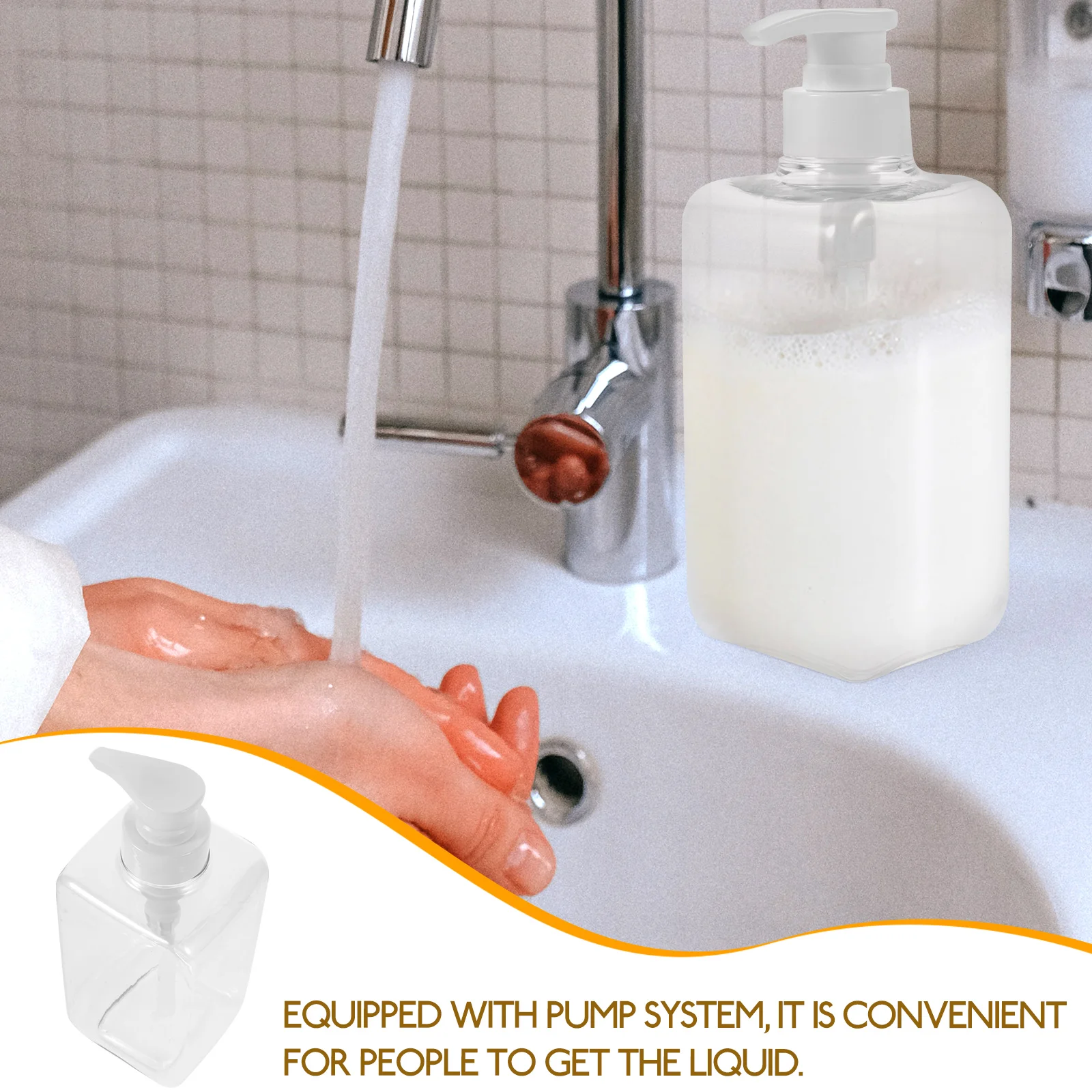 

450ml Lotion Dispenser Bottle Empty Pump Container for Shampoo Conditioner Soap Body Wash Durable Plastic Refillable