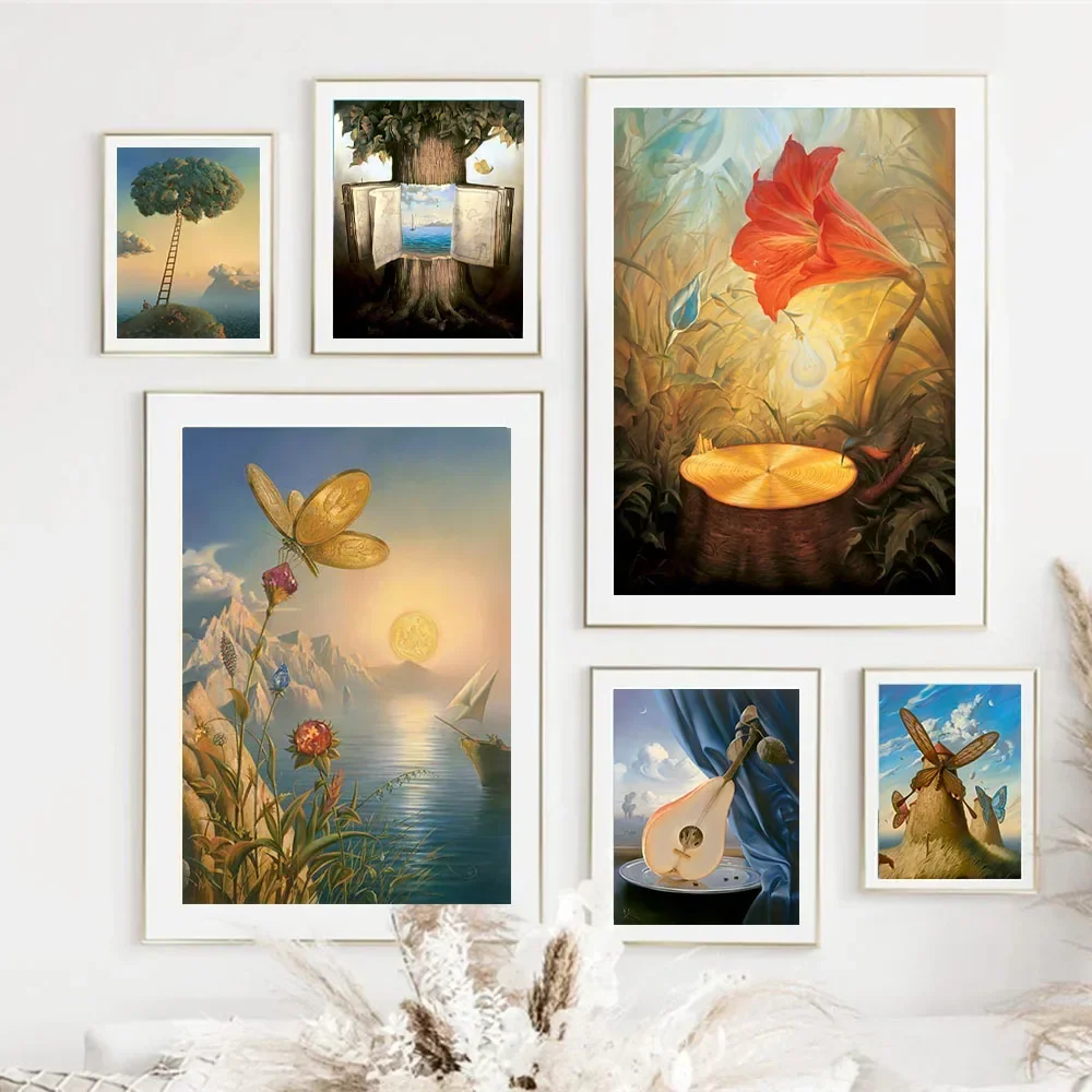 Póster de exposición abstracto de Vladimir Kush, impresiones para sala de estar, decoración del hogar, pintura en lienzo de paisaje surrealista, Cuadros artísticos de pared