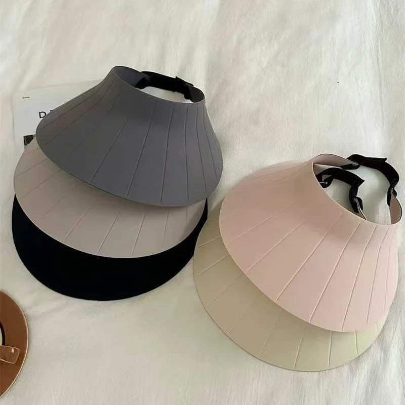 Spring And Summer Hats For Women Open-Top Cycling Hat Female Visor Casual Foldable Adjustable Sunhat New