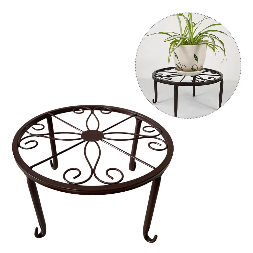 Estante de exhibición redondo para jardín, soporte de plantas de hierro Retro para interior y exterior, decoración del hogar, balcón, soporte de maceta de flores suculentas duradero