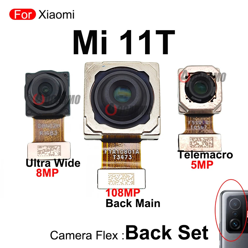 Aocarmo Back Rear Main Camera + Ultra-Wide + Telephoto Macro Cameras Flex For Xiaomi 11T Mi11T Pro