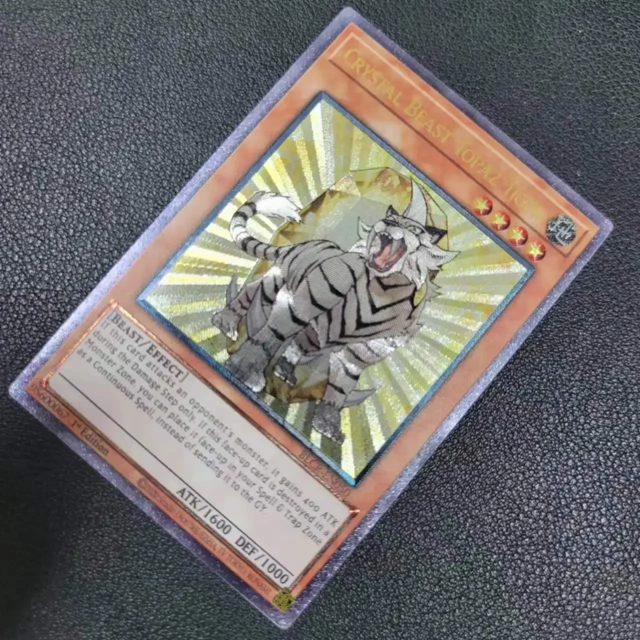 Yu-gi-oh-Cartas coleccionables de Cristal Beast Topaz Tiger para niños, juguetes no originales, BLCR-EN050, UTR