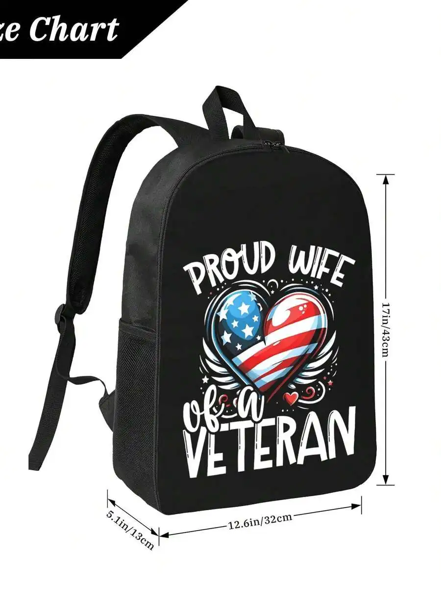 

Proud Wife Of A Veteran Black Casual Backpack For Men And Women