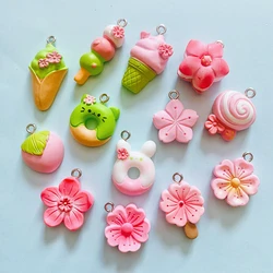 10Pcs Cat Bread Flower Resin Charms Pendants For Jewelry Making DIY Earring Necklace Keychain Handmade Decoration Accessories