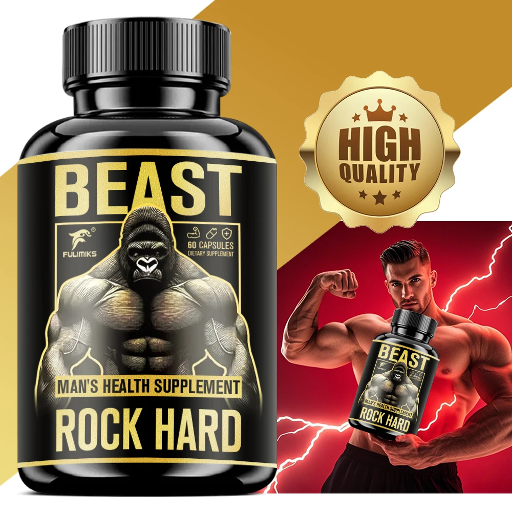 Rock Hard Supplement for Men, Enhance Energy, Strength, Vitality, Immune Support, Relieve Fatigue, Testosterone Booster