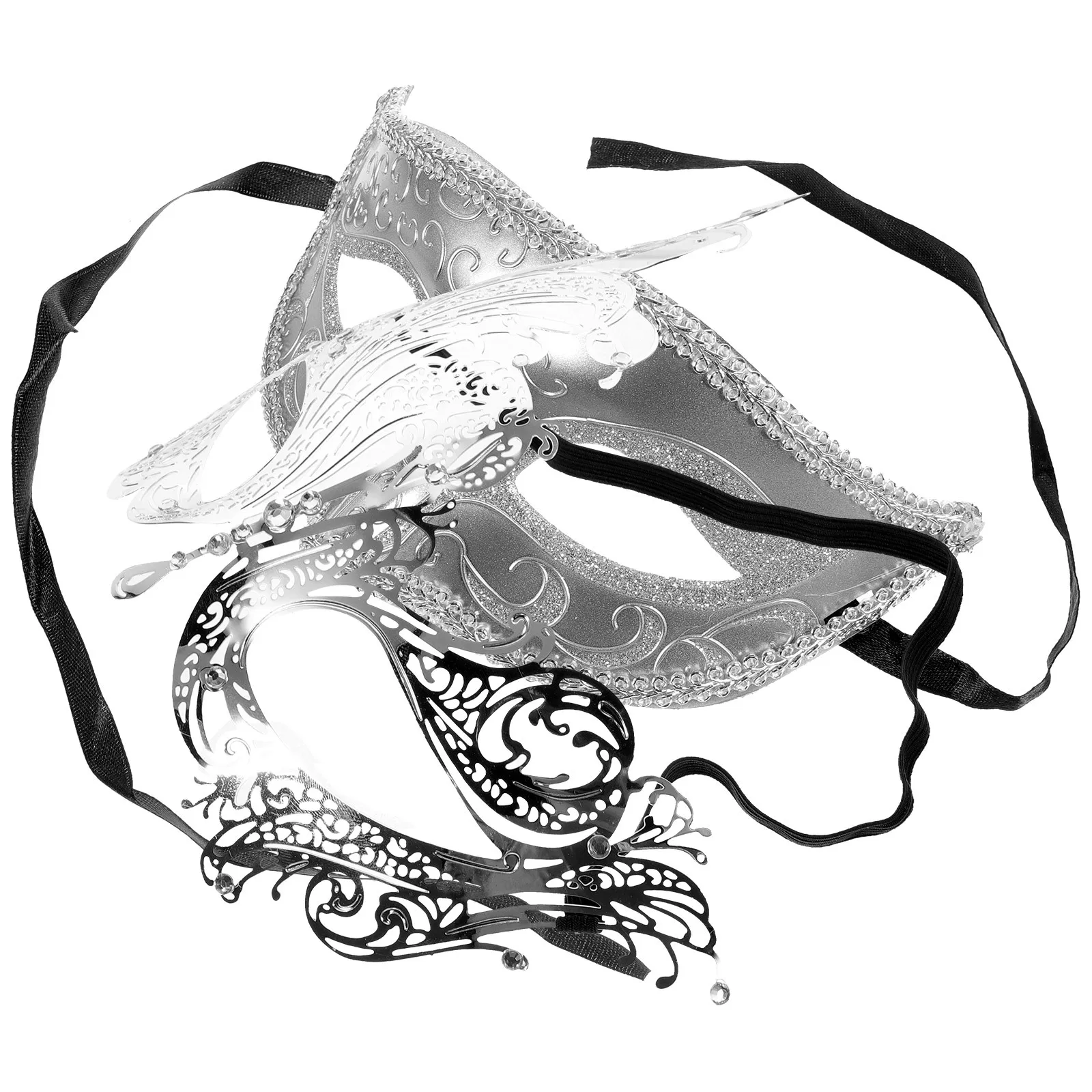 

2 шт., маска для глаз, маскарадная металлическая маска со стразами, вечерние маски для пары, праздничный костюм, аксессуары для костюмов на Хэллоуин
