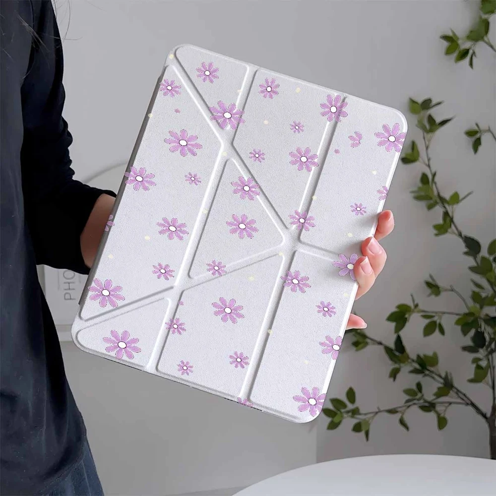 Hot Sale Purple Daisies For Samsung Galaxy Tab A8 A9 A11 S6 S7 S8 S9 S10 FE Plus Lite Protective With Pen Slot Tablet Case