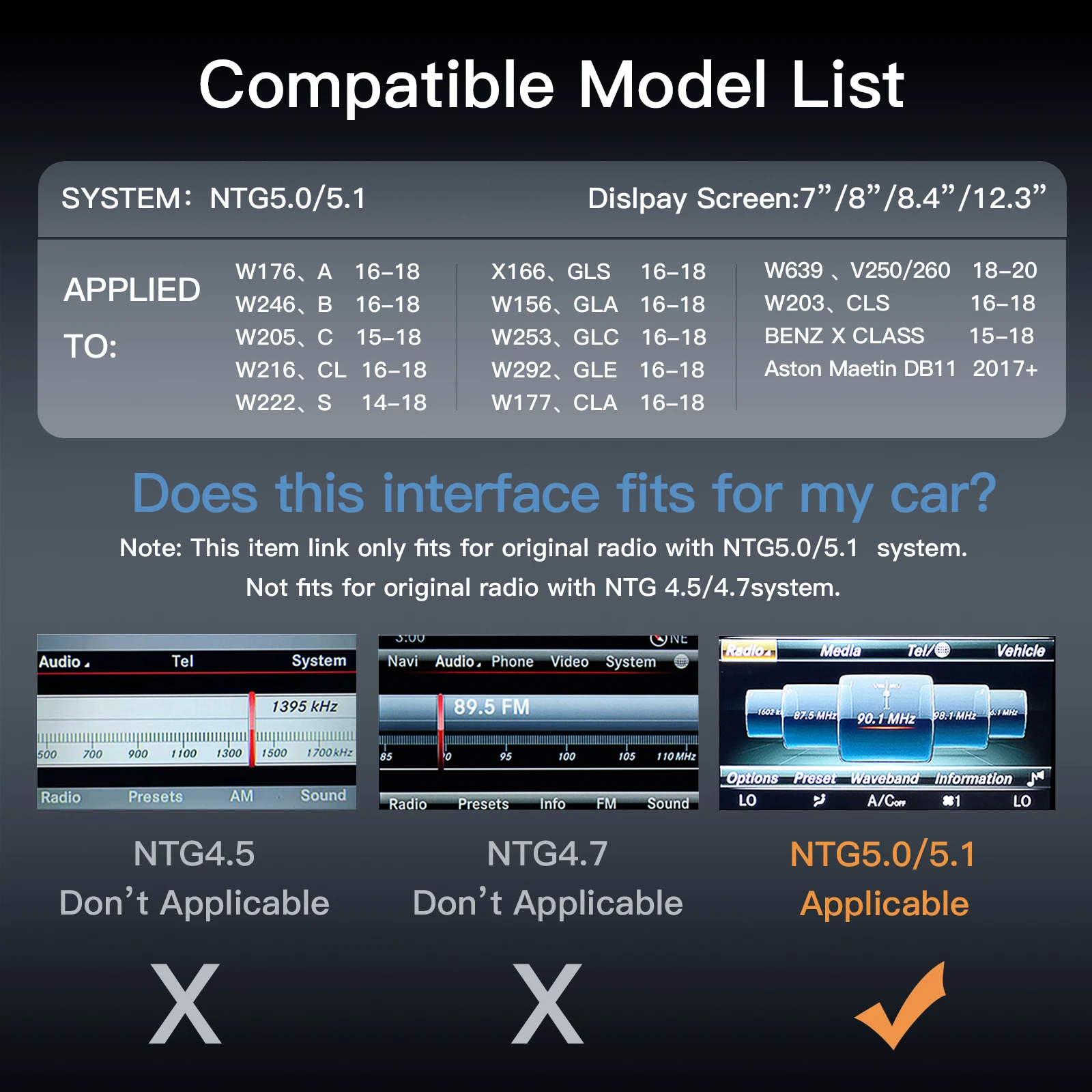 Wireless Carplay Module Android Auto Adapter for Mercedes NTG5.0 A B C W176 CL GLS W205 GLA GLC GLE CLA Car Play 2015-2018