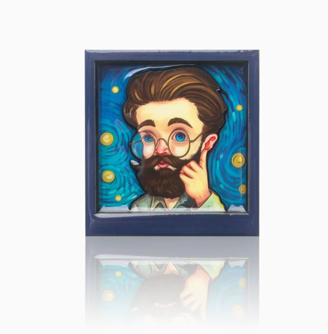 Q-versie Van Gogh koelkastmagneet |   Celebrity Art Renaissance Decor |   Handwerk ambachtelijke stickers |   DIY Home Decor cadeau-idee