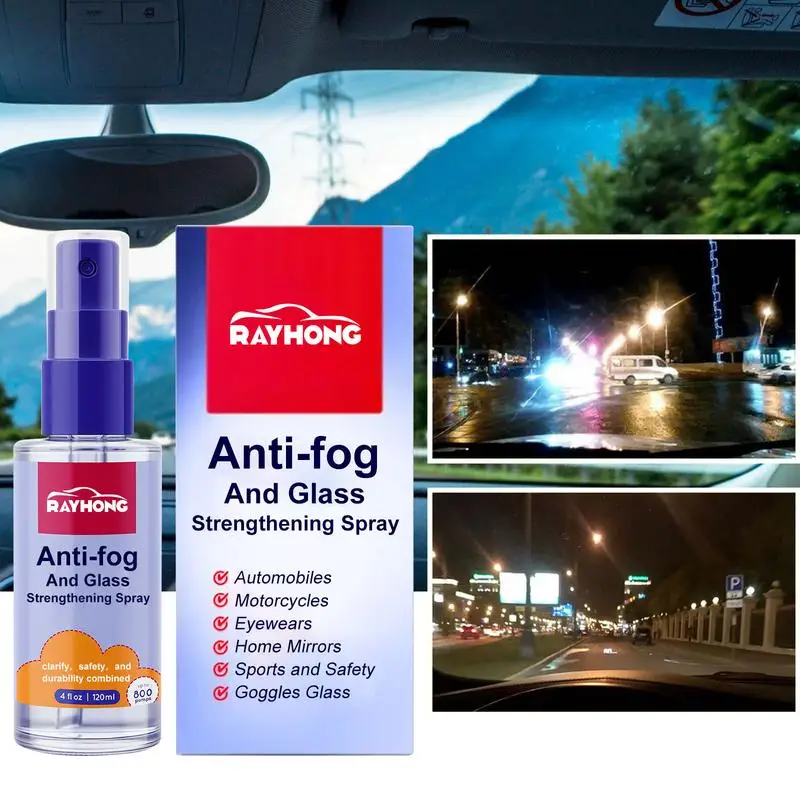 120ml Automotive Windshield Long Acting Anti-Fog And Rain Cleaning Spray, Suitable For All Models Of Car Windshields And Mirrors