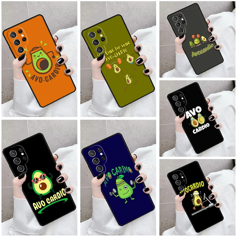 

Phone Case For Samsung Galaxy S24 S25 S23 S21fe S22 Ultra Plus Note 10 20 Cover Avo Cardio Funny Gym Vegan