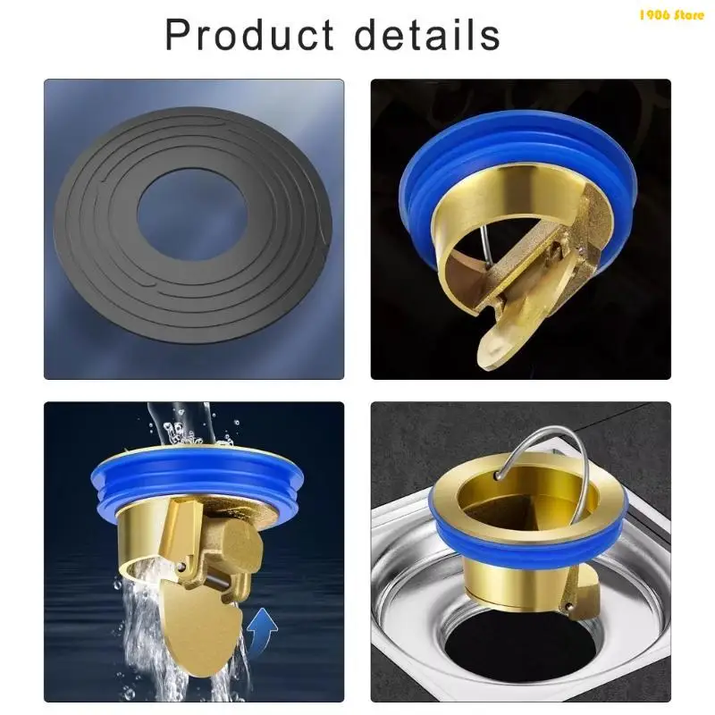 U1JB Quick Drain Bathroom Floor Strainer with Not Backflow & Odor Control Efficient Drainage Sink Filter Plug for Bathroom