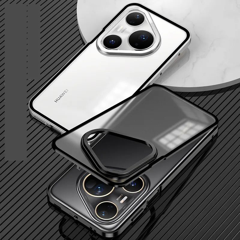 

Magnetic Metal Frame Case for Huawei Pura 80 Pro+ Metal Acrylic Back Cover Shockproof Ultra thin Funda Coque for Pura 80 Ultra