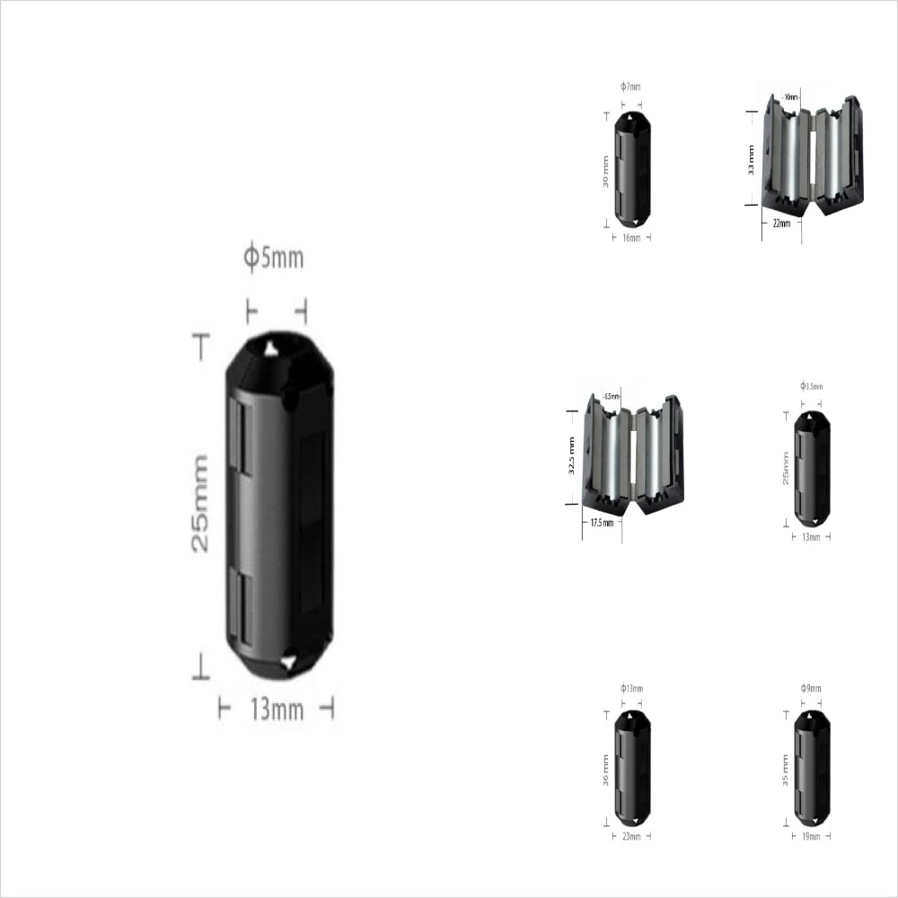 FERROUS RING CHOKE-CLIP ON NOISE FILTER-EMI & RFI Suppressor Cable Clip Diameter Magntic Ring Noise Filter