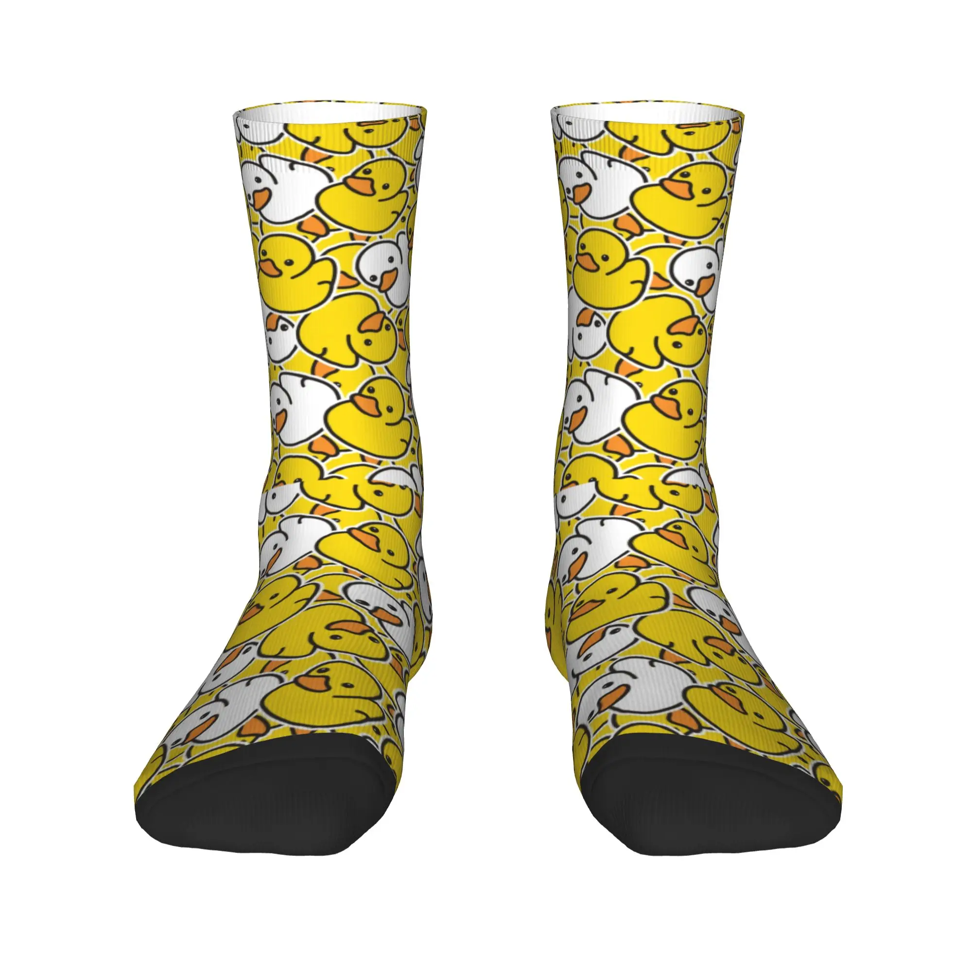 

Fashion Men's Yellow Cartoon Animal Rubber Duck Dress Socks Unisex Warm Breathbale 3D Printing Crew Socks