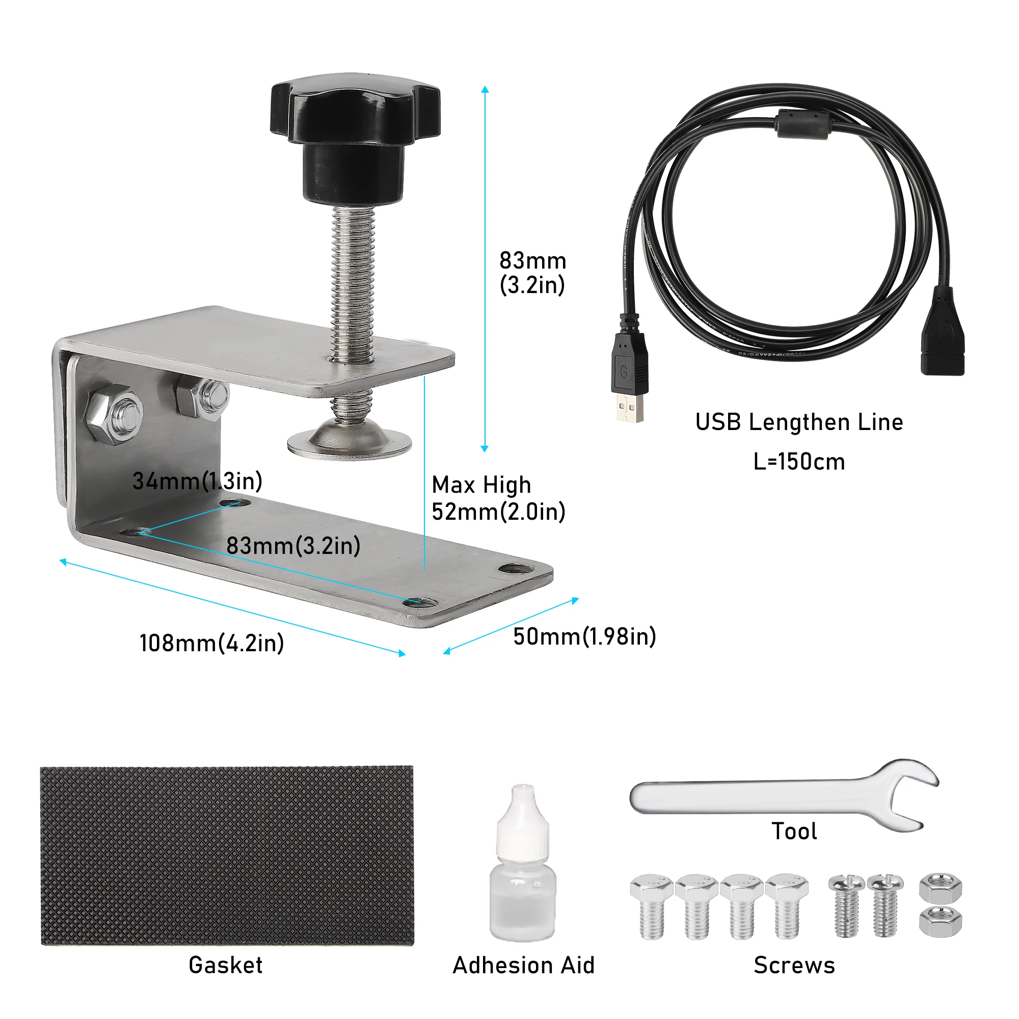 Iron Usb Handbrake Clamp Bracket for Pc Sim Racing Games G29/g27/g25 T300 T500 Hand Brake (Only Clamp)