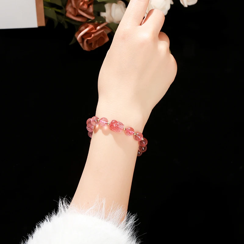 JD Natural Stone Amethyst Gray Moonstone Carved Wealth Pixiu Bead Bracelet Women Luxury Lucky Handmade Stretch Bracelets Female