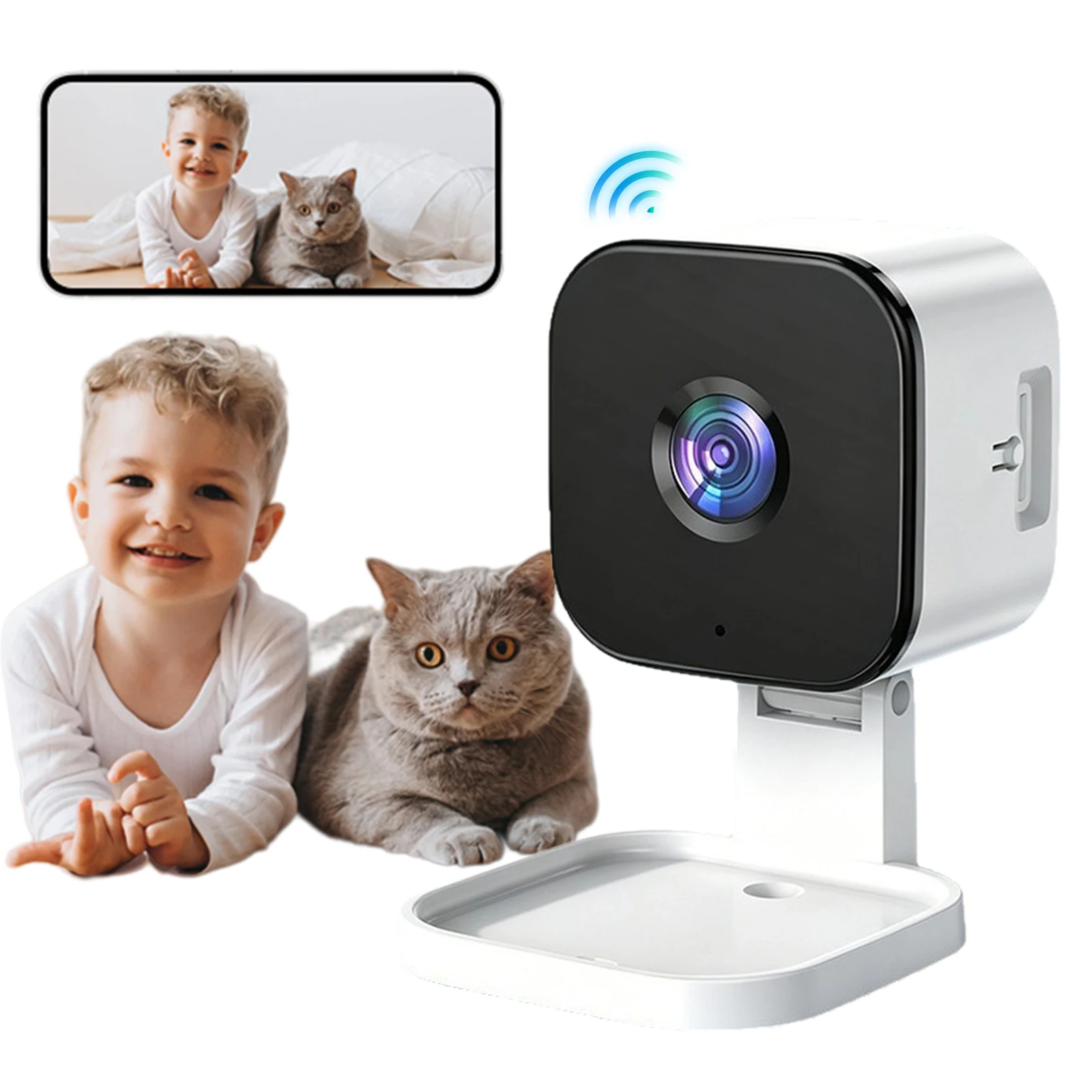 720P Wide Angle Indoor Camera WiFi Night Vision Motion Detection Two-Way Audio Memory Card Remote View Home