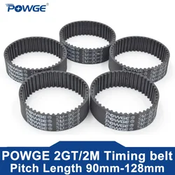 POWGE 2M 2GT Timing Belt Lp=90 92 94 96 98 100 102 104 106 108 110 112 114 116 118 120 122 124 126 128 Width 6/9mm Rubber