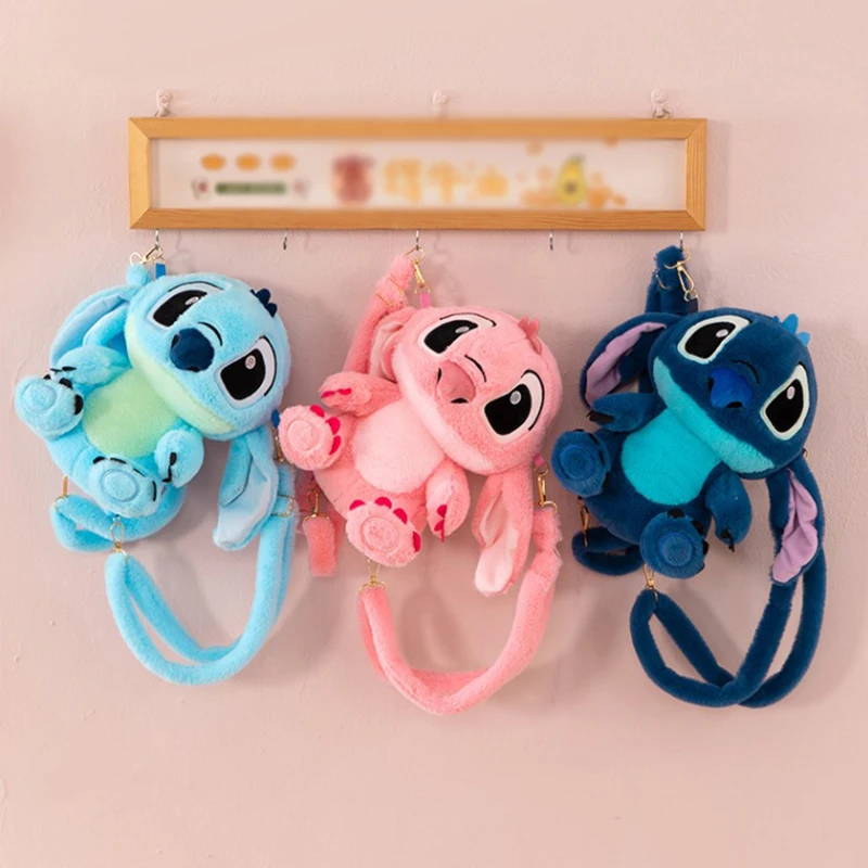Juguete de peluche de Stitch de Disney, muñeco de peluche de dibujos animados de 30cm, mochila de gran capacidad, mochila de juguete suave y bonita, regalo de cumpleaños y Navidad