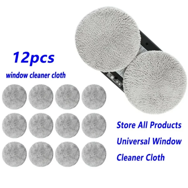 

12 PCS Electric Window Cleaner Round Cleaning Cloth Window Cleaner Wipes