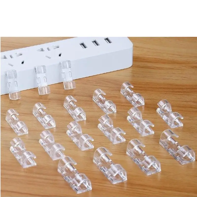 32/40Pcs Adhesive Cable Clips Organizer Drop Wire Holder Cord Management Fixed Clamp For Home Office Car And PC Desk Use