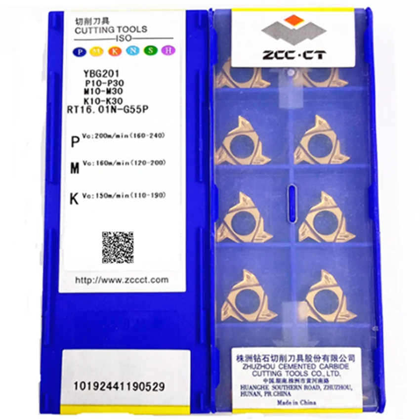 Imagem -03 - Cnc Carbide Threaded Inserts 10 Pcs Box Rt16.01w-g55p Ybg201 Rt16.01n-g55p Ybg201 Rt16.01w-g60p Ybg201 Rt16.01n-g60p Ybg201 Zcc.ct