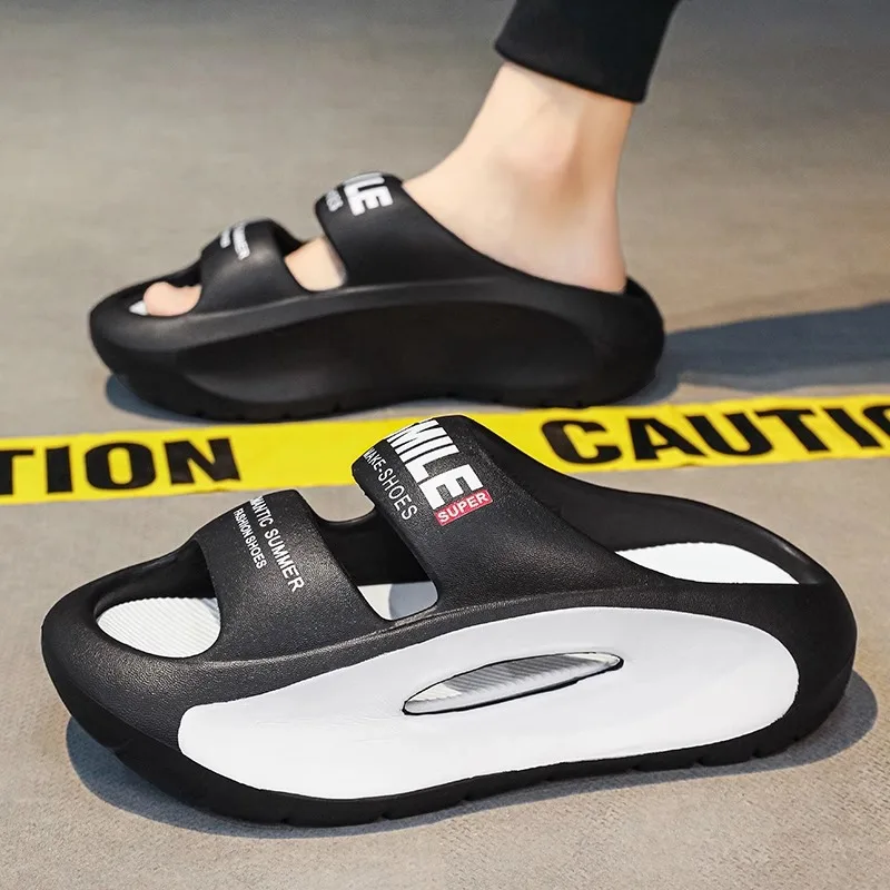 

Coconut Men's Slippers Summer Trend Outdoor Wear Anti-Slip Sports Thong Sandals Thick Bottom Heightening Beach Slippers