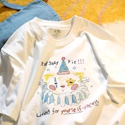 Cat Cartoon Print Tshirts 100 Cotton Women Y2K T-shirt Summer Loose Oversized Tees Harajuku Casual T Shirts Short Sleeve Tops